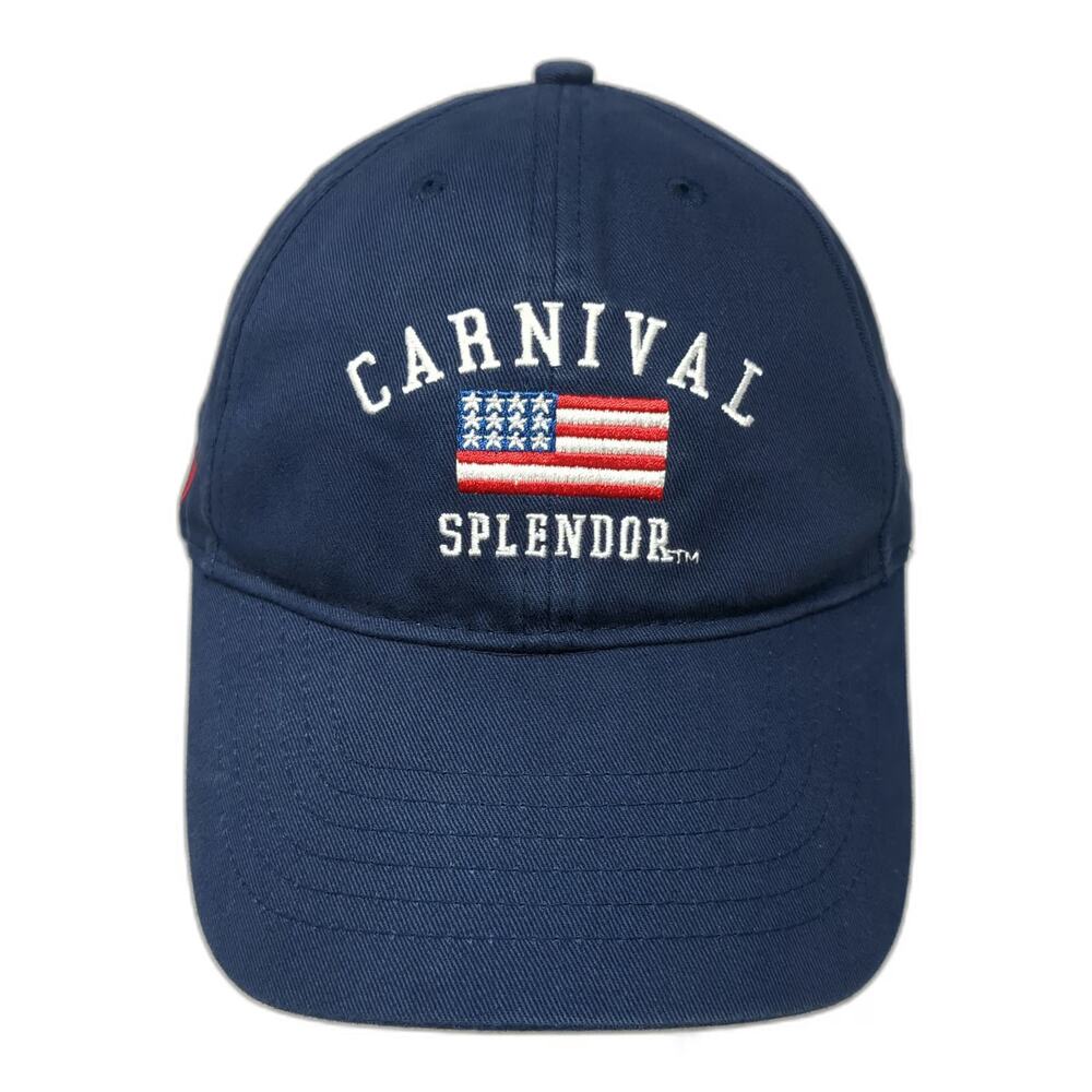 Carnival Baseball Cap Blue One Size Strapback Embroidered American Flag Crew Hat